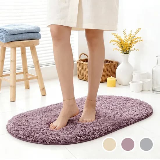 나우앤모드 폭신폭신 다목적 발매트 미끄럼방지 물기흡수 주방 화장실 거실용, 퍼플, 60cm x 40cm