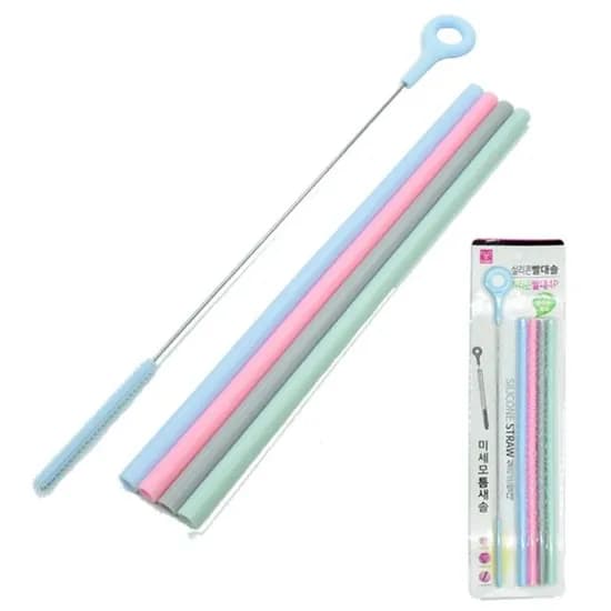 파미레 실리콘 빨대, 빨대솔 포함, 4P, 1개