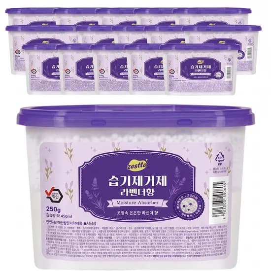 제스타 습기제거제, 라벤더향, 250g, 18개