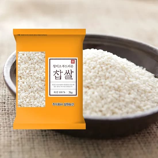 삼원농산 국내산 찹쌀, 3kg, 1개