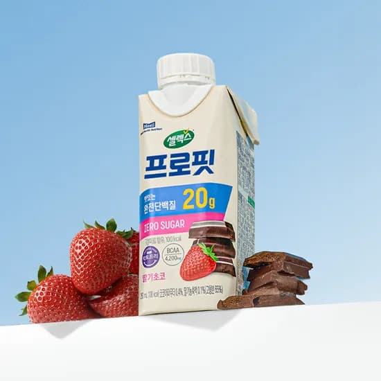 매일유업 프로핏 맛있는 완전단백질 드링크 딸기초코, 250ml, 18개