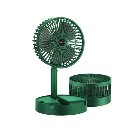 3단 폴딩 탁상용 무선 미니 선풍기, USB 5핀, 그린, 1개