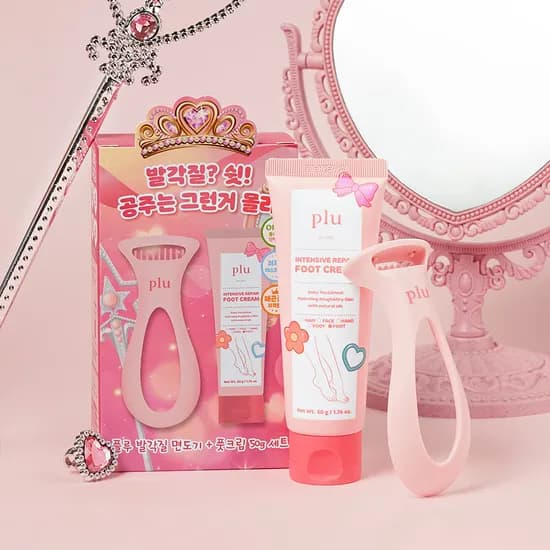 플루 인텐시브 리페어 풋크림, 50g, 1개 + 퍼펙트 발 각질 면도기, 1개