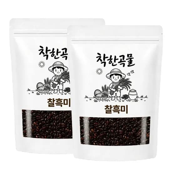 착한곡물 찰흑미, 1kg, 2개