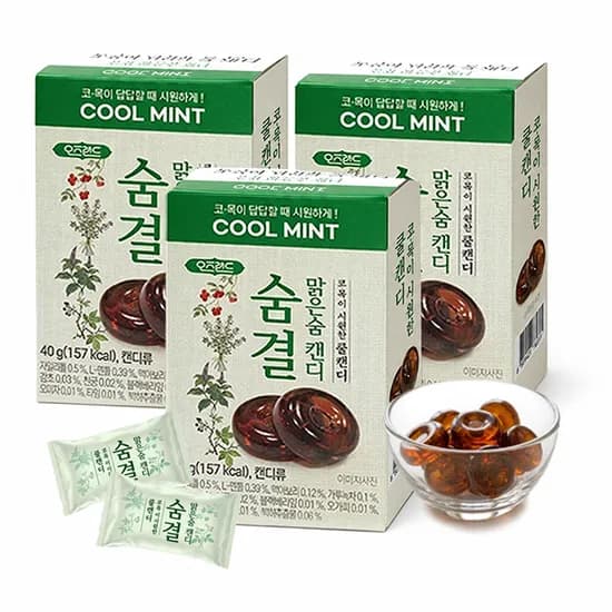 숨결 맑은숨 캔디, 40g, 3개