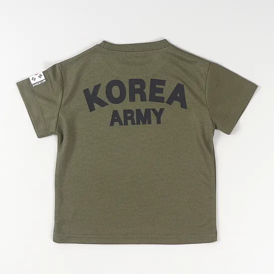 아동 로카 반팔 티셔츠 여름 쿨론, 100호, 카키, 1개