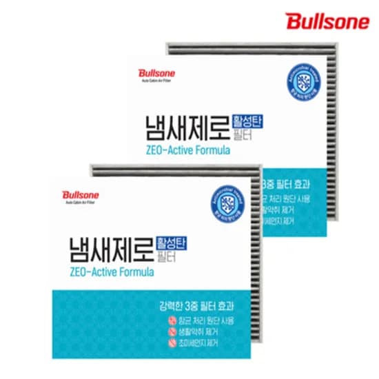 불스원 냄새제로 항균활성탄 차량용 에어컨 히터 필터, 12번, 2개입