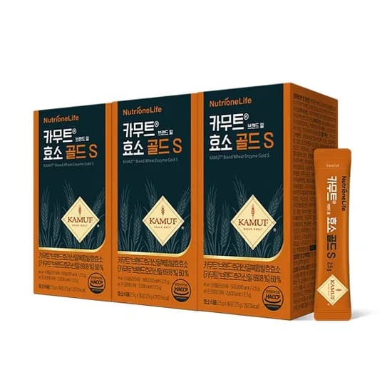 뉴트리원 카무트 브랜드 밀 효소 골드 S, 30포, 3개