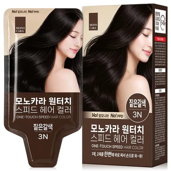 C2Y 모노카라 원터치 염색약, 짙은갈색, 30g, 5개