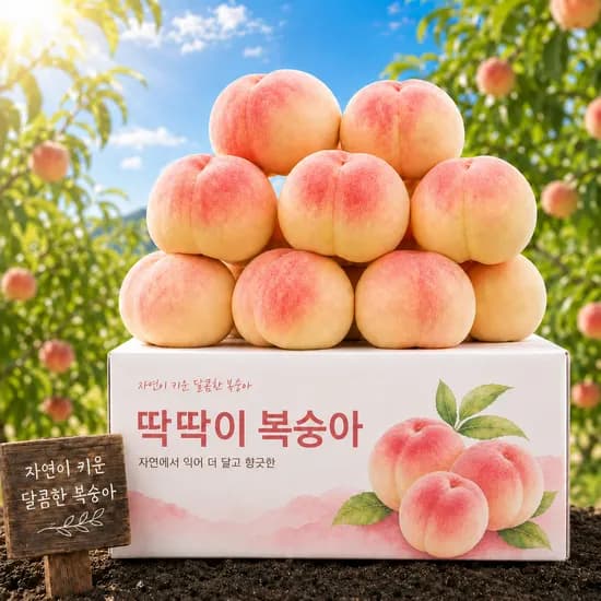 경북 백도 딱딱이 복숭아, 특품, 중과, 4kg, 1박스