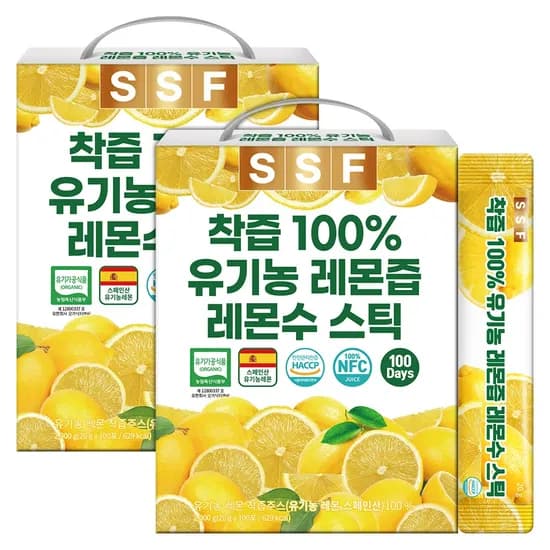 순수식품 NFC착즙 유기농 레몬즙 레몬수 스틱, 20g, 200포, 1개