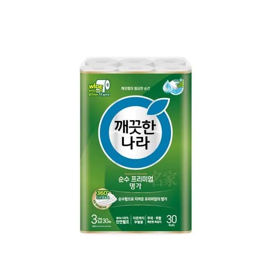 깨끗한나라 순수 프리미엄 명가, 3겹, 30m, 30롤, 1개