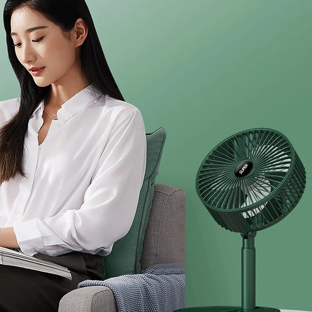 에파스 무선 접이식 휴대용 미니 탁상용 선풍기, 화이트, 1개