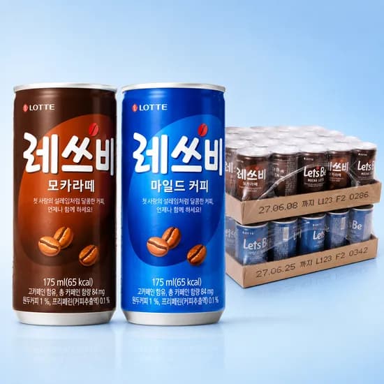 롯데칠성 레쓰비 마일드 캔커피 175ml 30개 + 레쓰비 모카라떼 175ml 30개, 총 60개