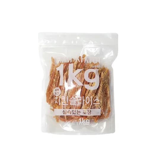테비 사사미 강아지 간식, 치킨슬라이스, 1kg, 1개