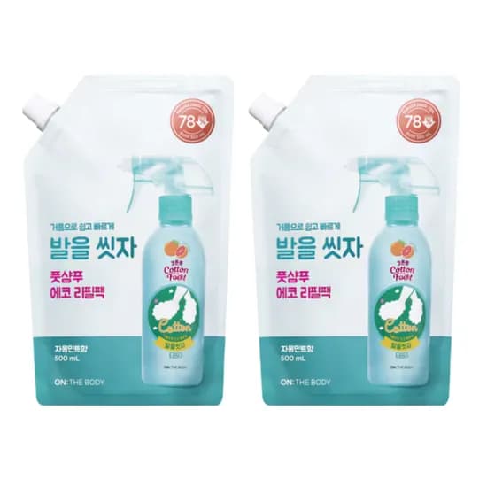 온더바디 코튼풋 발을씻자 풋샴푸 자몽 리필 500ml 2개 18,900원