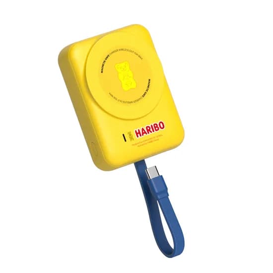 이어맥 하리보 미니 맥세이프 케이블 일체형 고속충전 보조배터리, HPB-01, 10000mAh, 옐로우, 1개