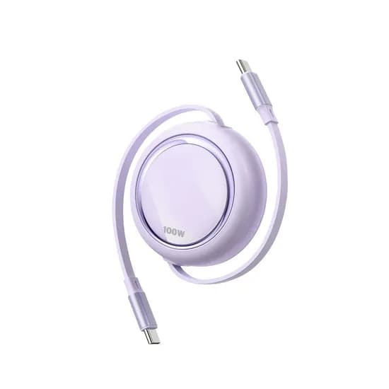뉴클 릴타입 100W C타입 to C타입 데이터 충전 케이블, 1m, 퍼플, 2개