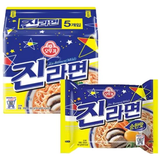 오뚜기 진라면 순한맛, 120g, 5개입, 1개