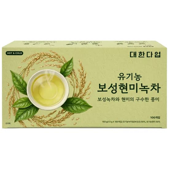대한다업 유기농 보성현미녹차 티백, 1.5ml, 100개입, 1개