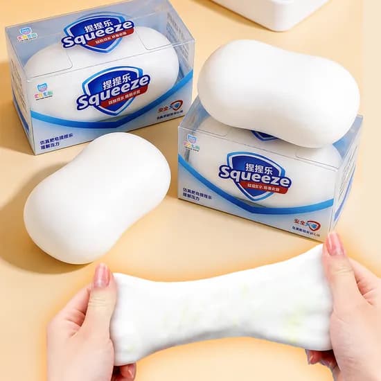 스트레스 해소 비누 쫀득콰삭 슬랑이 화이트, 70g, 1개