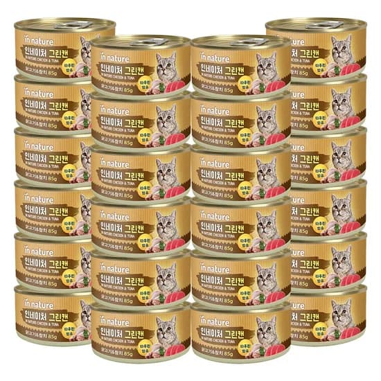 인네이쳐 그린캔 고양이간식, 닭고기+참치, 85g, 24개입, 1개