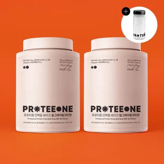 프로티원 보틀 증정 단백질 쉐이크, 얼그레이밀크티, 490g, 2통