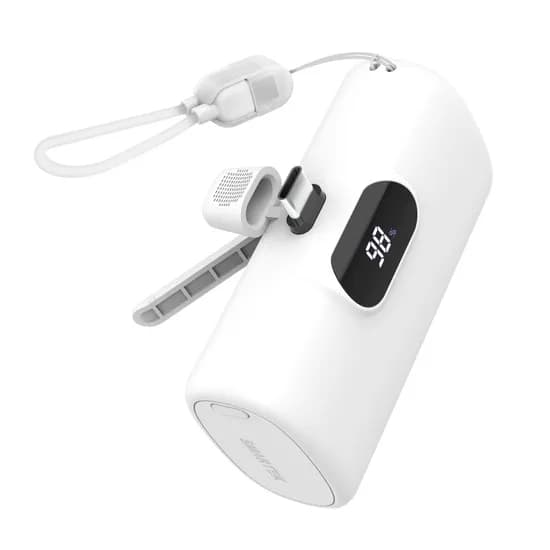 스마텍 스트랩 케이블 고속 충전 C타입 미니 도킹형 보조배터리, STPB-MB100, 10000mAh, 화이트, 1개