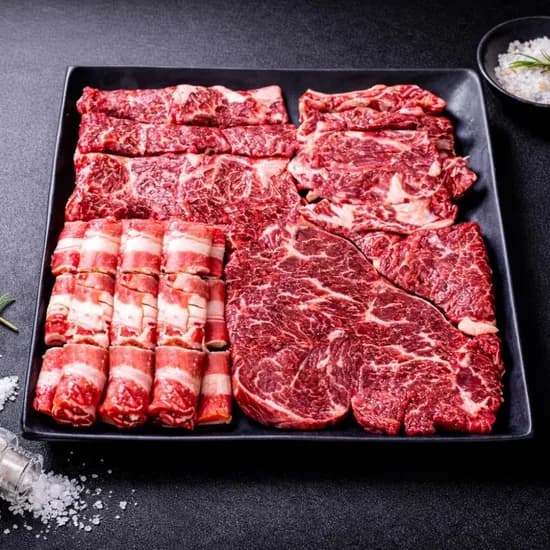 한가득 소고기 한판 세트, 살치 200g + 갈비 200g + 등심 300g + 우삼겹 300g, 1kg, 1개