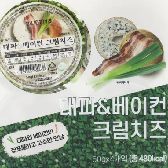 알비코스 트레이더스 대파&베이컨 크림치즈, 50g, 4개