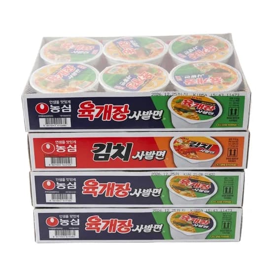 농심 육개장사발면 86g 18개 + 김치사발면 86g 6개, 1세트