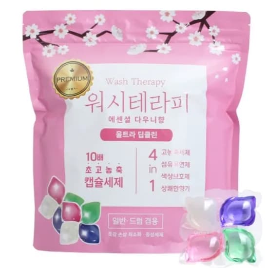 워시테라피 캡슐세제, 에센셜 다우니향, 100입, 10g, 2개