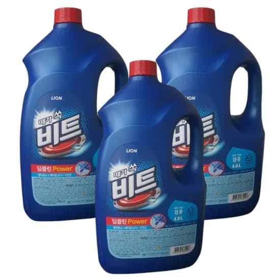 비트 딥클린 파워 액체 세탁세제, 일반 드럼겸용, 4L, 3개