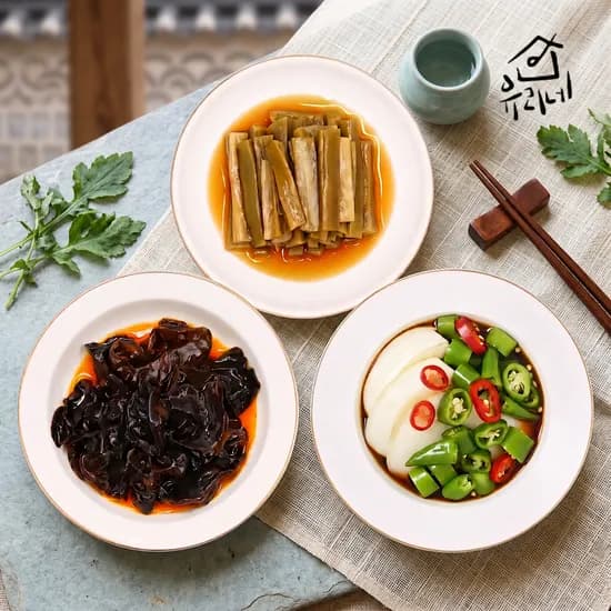 유리네 수제장아찌, 궁채 500g 1개 + 목이버섯 500g 1개 + 모듬 500g 1개, 1세트
