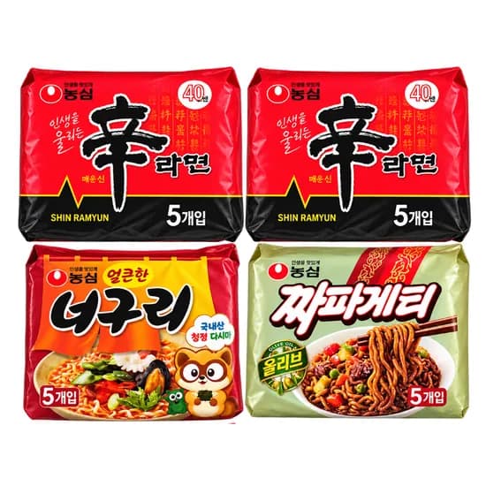 농심 신신너짜, 신라면 10개 + 너구리 5개 + 짜파게티 5개, 1세트