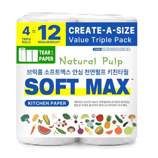 브릭홈 소프트맥스 안심 천연펄프 키친타올, 150입, 4개