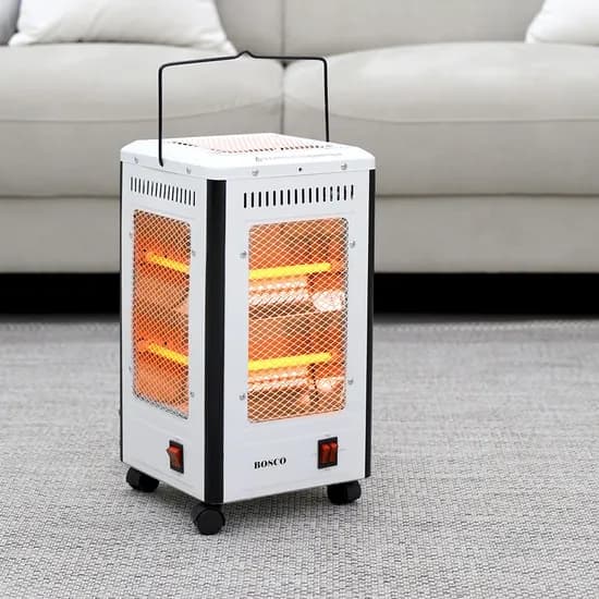 보스코 오방향 미니 전기히터, BSC-M2000, 화이트블랙, 1개