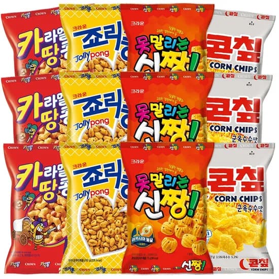 크라운제과 인기스낵모음, 12팩, 1개