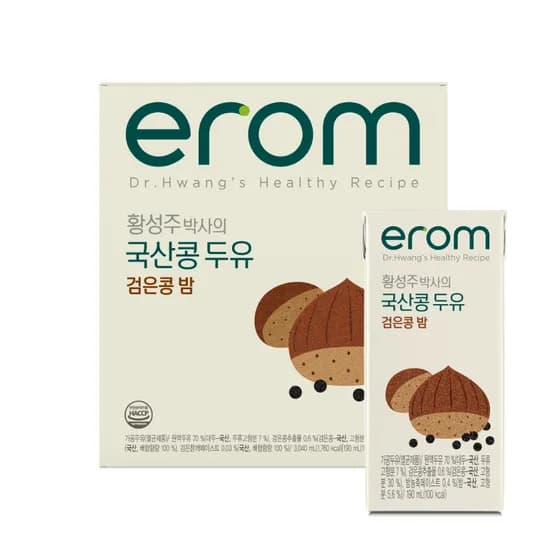 이롬 황성주박사의 국산콩 두유 검은콩 밤, 190ml, 16개