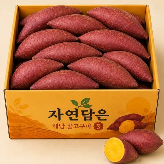 해남 세척 꿀고구마, 한입, 2kg, 1박스