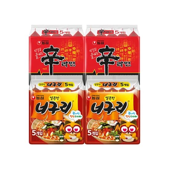 농심 신라면, 120g, 10개 + 너구리, 120g 10개