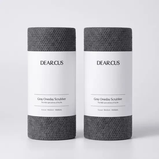 디어커스 원데이 수세미 에코컷, 그레이, 100매, 2팩