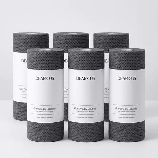 디어커스 원데이 수세미 에코컷, 그레이, 100매, 6팩