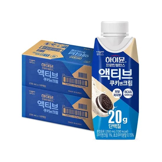 일동후디스 하이뮨 프로틴 밸런스 액티브 쿠키앤크림 250ml 36개 일동후디스 하이뮨 프로틴 밸런스 액티브 쿠키앤크림 250ml 36개