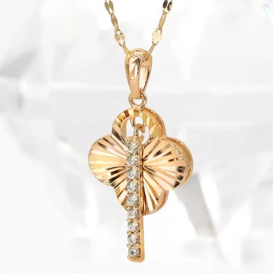 주리에떼 드블랑 목걸이, 옐로우, 14K, 45cm, 1개