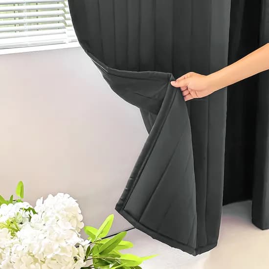 소하임 온기지킴 누빔 방한커튼 챠콜그레이 150x230cm 1개