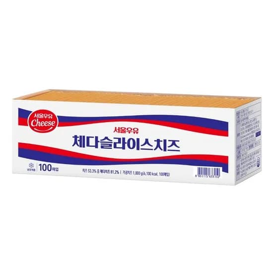 서울우유 체다슬라이스치즈 업소용, 1800g, 100개, 1개