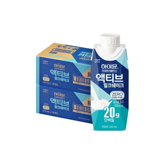 하이뮨 프로틴 밸런스 액티브 제로 밀크쉐이크 250ml 36개 하이뮨 프로틴 밸런스 액티브 제로 밀크쉐이크 250ml 36개