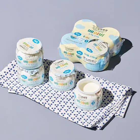 상하목장 유기농 베이비 요거트 플레인, 1단계, 85g, 4개