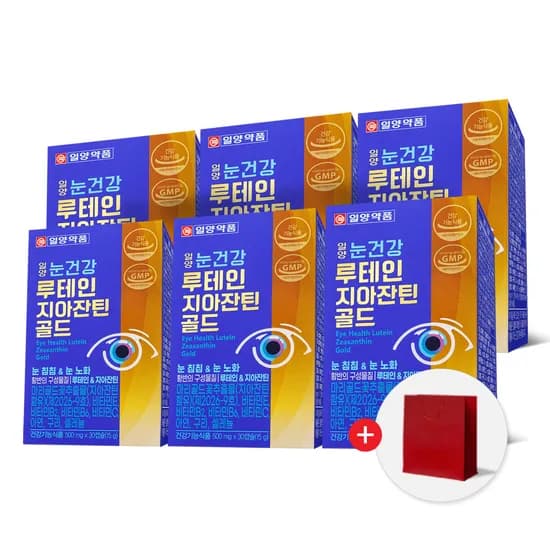 일양약품 일양 눈건강 루테인 지아잔틴 골드, 500mg, 30캡슐, 6개
